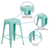 Flash Furniture 24" Mint No Back Metal Stool, Model# ET-BT3503-24-MINT-GG 3