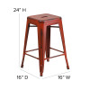 Flash Furniture Distressed Red Metal Stool, Model# ET-BT3503-24-RD-GG 4