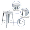 Flash Furniture Distressed White Metal Stool, Model# ET-BT3503-24-WH-GG 3