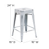 Flash Furniture Distressed White Metal Stool, Model# ET-BT3503-24-WH-GG 4