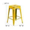 Flash Furniture Distressed Yellow Metal Stool, Model# ET-BT3503-24-YL-GG 4