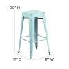 Flash Furniture Distressed Gn-Blue Metal Stool, Model# ET-BT3503-30-DB-GG 4