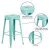 Flash Furniture 30" Mint No Back Metal Stool, Model# ET-BT3503-30-MINT-GG 3