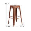 Flash Furniture 30" Copper No Back Metal Stool, Model# ET-BT3503-30-POC-GG 4