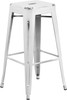 Flash Furniture Distressed White Metal Stool, Model# ET-BT3503-30-WH-GG