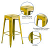 Flash Furniture Distressed Yellow Metal Stool, Model# ET-BT3503-30-YL-GG 3