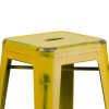 Flash Furniture Distressed Yellow Metal Stool, Model# ET-BT3503-30-YL-GG 5
