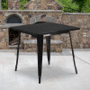Flash Furniture 31.5SQ Black Metal Table, Model# ET-CT002-1-BK-GG 2