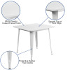 Flash Furniture 31.5SQ White Metal Table, Model# ET-CT002-1-WH-GG 3