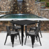 Flash Furniture 31.5SQ Black Metal Table Set, Model# ET-CT002-4-70-BK-GG 2