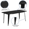 Flash Furniture 31.5x63 Black Metal Table Set, Model# ET-CT005-BK-GG 3