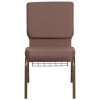 Flash Furniture HERCULES Series Brown Dot Fabric Church Chair, Model# FD-CH02185-GV-BNDOT-BAS-GG 5
