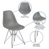 Flash Furniture Elon Series Gray Plastic/Chrome Chair, Model# FH-130-CPP1-GY-GG 3