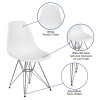 Flash Furniture Elon Series White Plastic/Chrome Chair, Model# FH-130-CPP1-WH-GG 3