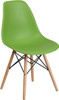 Flash Furniture Elon Series Green Plastic/Wood Chair, Model# FH-130-DPP-GN-GG