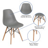 Flash Furniture Elon Series Gray Plastic/Wood Chair, Model# FH-130-DPP-GY-GG 3