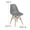 Flash Furniture Elon Series Gray Plastic/Wood Chair, Model# FH-130-DPP-GY-GG 4