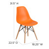 Flash Furniture Elon Series Orange Plastic/Wood Chair, Model# FH-130-DPP-OR-GG 4