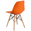 Flash Furniture Elon Series Orange Plastic/Wood Chair, Model# FH-130-DPP-OR-GG 5