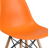 Flash Furniture Elon Series Orange Plastic/Wood Chair, Model# FH-130-DPP-OR-GG 6