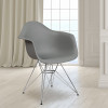 Flash Furniture Alonza Series Gray Plastic/Chrome Chair, Model# FH-132-CPP1-GY-GG 2