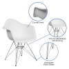 Flash Furniture Alonza Series White Plastic/Chrome Chair, Model# FH-132-CPP1-WH-GG 3