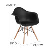 Flash Furniture Alonza Series Black Plastic/Wood Chair, Model# FH-132-DPP-BK-GG 4
