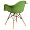 Flash Furniture Alonza Series Green Plastic/Wood Chair, Model# FH-132-DPP-GN-GG 3