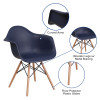 Flash Furniture Alonza Series Navy Plastic/Wood Chair, Model# FH-132-DPP-NY-GG 3