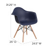 Flash Furniture Alonza Series Navy Plastic/Wood Chair, Model# FH-132-DPP-NY-GG 4