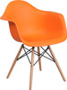Flash Furniture Alonza Series Orange Plastic/Wood Chair, Model# FH-132-DPP-OR-GG