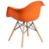 Flash Furniture Alonza Series Orange Plastic/Wood Chair, Model# FH-132-DPP-OR-GG 3