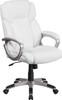 Flash Furniture White Mid-Back Leather Chair, Model# GO-2236M-WH-GG
