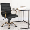 Flash Furniture Black Mid-Back Leather Chair, Model# GO-2286M-BK-GLD-GG 2