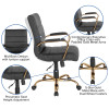 Flash Furniture Black Mid-Back Leather Chair, Model# GO-2286M-BK-GLD-GG 4