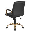 Flash Furniture Black Mid-Back Leather Chair, Model# GO-2286M-BK-GLD-GG 6