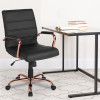 Flash Furniture Black Mid-Back Leather Chair, Model# GO-2286M-BK-RSGLD-GG 2