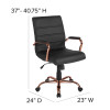 Flash Furniture Black Mid-Back Leather Chair, Model# GO-2286M-BK-RSGLD-GG 5
