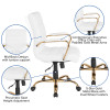 Flash Furniture White Mid-Back Leather Chair, Model# GO-2286M-WH-GLD-GG 4