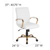 Flash Furniture White Mid-Back Leather Chair, Model# GO-2286M-WH-GLD-GG 5