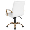 Flash Furniture White Mid-Back Leather Chair, Model# GO-2286M-WH-GLD-GG 6