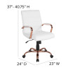 Flash Furniture White Mid-Back Leather Chair, Model# GO-2286M-WH-RSGLD-GG 5