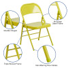 Flash Furniture HERCULES COLORBURST Series Twisted Citron Folding Chair, Model# HF3-CITRON-GG 3