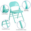 Flash Furniture HERCULES COLORBURST Series Tantalizing Teal Folding Chair, Model# HF3-TEAL-GG 3
