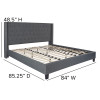 Flash Furniture Riverdale King Platform Bed-Dark Gray, Model# HG-48-GG 3