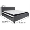 Flash Furniture Tribeca King Platform Bed Set-Gray, Model# HG-BM-32-GG 3