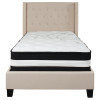 Flash Furniture Riverdale Twin Platform Bed Set-Beige, Model# HG-BM-33-GG 4