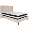 Flash Furniture Riverdale Full Platform Bed Set-Beige, Model# HG-BM-34-GG