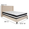 Flash Furniture Riverdale Queen Platform Bed Set-Beige, Model# HG-BM-35-GG 3