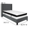 Flash Furniture Riverdale Twin Platform Bed Set-Gray, Model# HG-BMF-45-GG 3